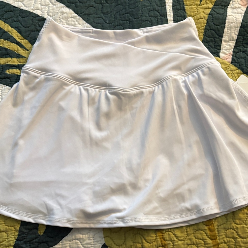 90 Degree By Reflex White Active Flared Tennis Skirt